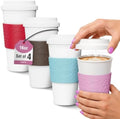 Copco Acadia Travel Mug, 16 Oz - Pink, Azure, Brown, Red, Set of 4