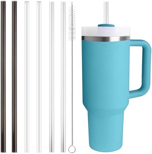Replacement Straw Compatible with Stanley Quencher 40 oz,30 oz Tumbler, 12 inch Extra Long Reusable Straws Plastic For 40 Oz Cup,6 Pack