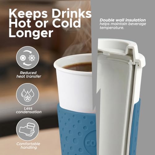 Copco Acadia Travel Mug, 16 Oz - Black, Plum, Blue, Green, Set of 4