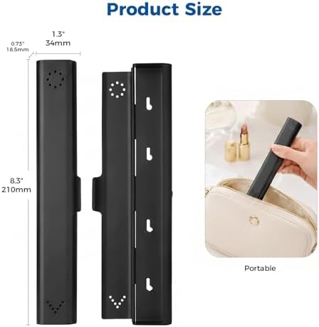 Toothbrush Travel Case Aluminum, Portable Toothbrush Holders Travel, Manual Toothbrush Case Container for Traveling, Bathroom, Camping, Business Trip-1Pack Black