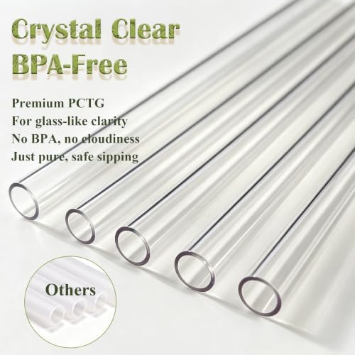 Thickened PCTG Replacement Straw for Hydrojug Sport 32oz, 6 Straws 1 Brush