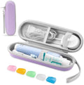 Toothbrush Travel Case for Oral B/Oral-B Pro 1000 1500 5000 7000 & Philips Sonicare 4100 1100 5300 5100 6100/iO Electric Toothbrush, Hard Protective Storage Bag (Light purple case with toothbrush cap)