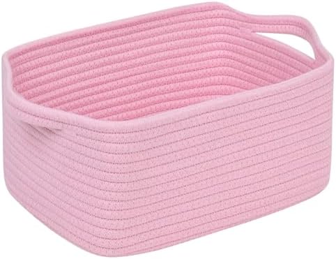 CubesLand Cube Storage Organizer Basket Bin, Cotton Rope Shelves Basket