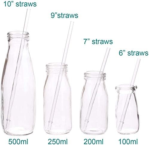 DAKOUFISH 6 Inch Reusable Clear Plastic Drinking Straws for Short Mini 6 oz-8 oz Mason Jar Tumblers,Set of 12 Pcs Straws with Cleaning Brush (6inch, 7color)