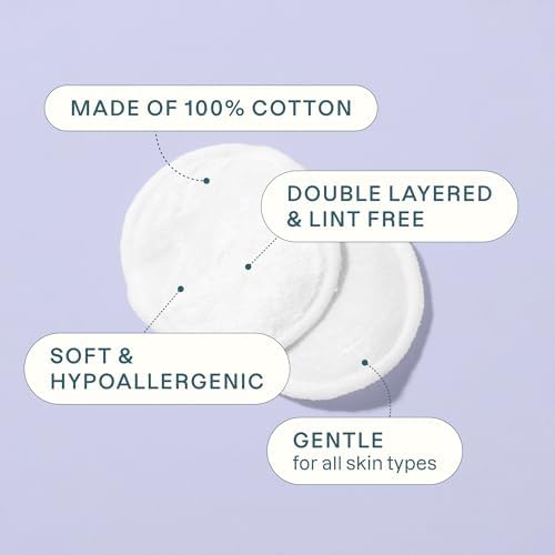 Cliganic Premium Cotton Rounds for Face, Makeup Remover Pads, 300 Count