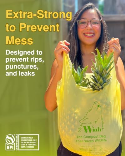 Small Compost Bags for Countertop Bin - Extra Strong Compostable 3 Gallon