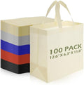 Reginary 100 PCS Non Woven Tote Bags Bulk,Multicolor