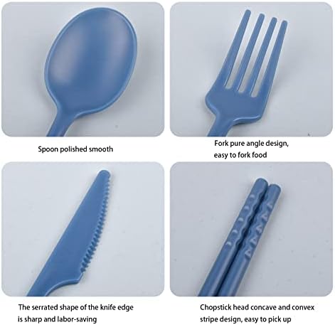 Reusable Utensils Set with Case, Plastic Travel Utensils