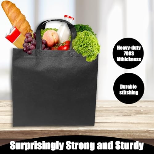 50pcs Reusable Grocery Bags with Handles Non Woven Shopping Tote Bags Bulk