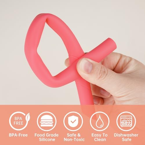 NiHome 6 PCS Extra Wide Reusable Bent Silicone Straws for Boba & Smoothies
