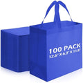 Reginary 100 PCS Non Woven Tote Bags Bulk,Blue