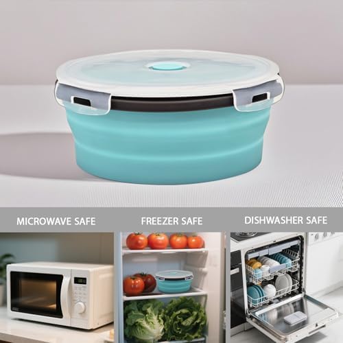 8 Collapsible Food Storage Containers, Silicone Collapsible Food Storage Containers, Collapsible Food Storage Silicone, Rv Collapsible Bowls, Collapsible Storage Containers for Food Camping