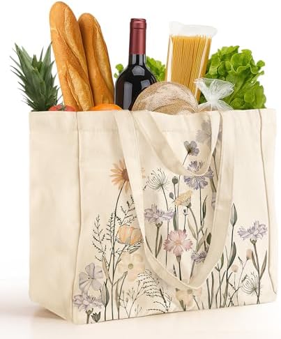 Miss Adola Cute Extra Large Canvas Grocery Tote Bag