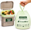 Compostable Food Scrap Bags, 2.6 Gal /10L, Handle-Tie, 100 Count