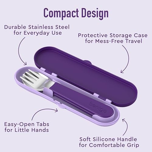 Bentgo Kids Stainless Steel Utensil Set with Fork, Spoon, & Storage Case