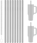 Tomorotec 8PCS Stainless Steel Straws Fit for 40oz Stanley Tumblers, Silver