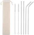 Set of 4 Reusable Metal Straws, 10.5'' Long Stainless Steel Straw with Cleaning Brushes and Case, Drinking for 30 oz and 20 oz Tumblers.