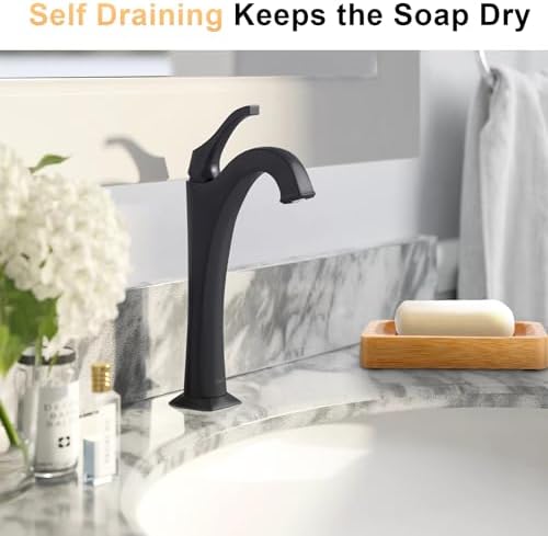 Bamboo Soap Dish Self-Draining Non-Slip Soap Saver - Wooden Trays for Bar Soap - Kitchen, Shower, Bathroom - 3 Pack