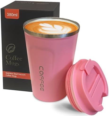 Insulated Travel Coffee Mug, Stainless Steel Coffee Cup with Leakproof Lid