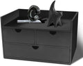 Charmewooden Desk Organizer with Drawers Countertop Drawers Organizer Tabletop Storage Organization Box Home Office Workspace Bathroom Toiletries Supplies (black with shelf)