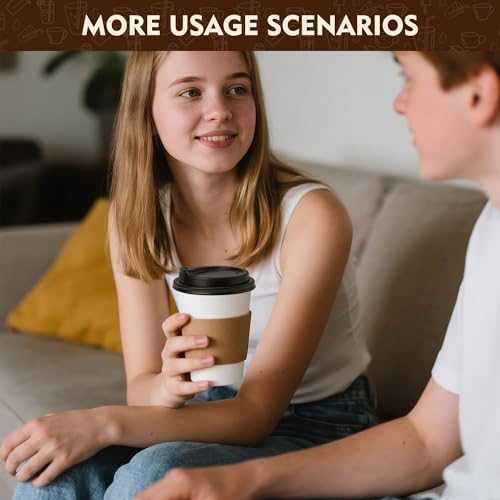YEEHAW 12 oz Disposable Paper Coffee Cups, 100 Pack
