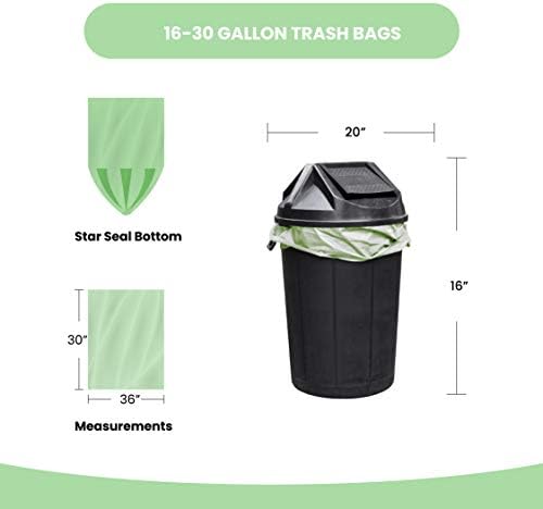 Reli. Biodegradable 16-25 Gallon Trash Bags | 500 Count Bulk | Green