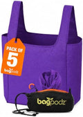 Reusable Grocery Bags, Foldable Shopping Bags in Pod, 5 Pack
