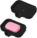 2 PCS Premium Black Self-Draining Soap Bar Holder - Elegant Soap Dish for Shower & Bathroom Use - Versatile Soap Dishes for Bar Soap - Durable Soap Holder & Bathroom Soap Dish Solution