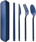 Reusable Utensils Set with Case, Plastic Travel Utensils