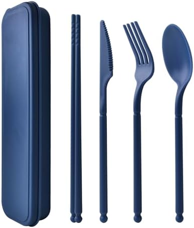 Reusable Utensils Set with Case, Plastic Travel Utensils
