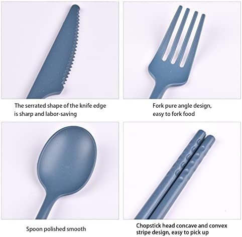 Travel Utensils with Case, Camping Reusable Utensils Set with Case