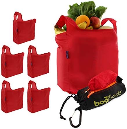 Reusable Grocery Bags, Foldable Shopping Bags in Pod, 5 Pack