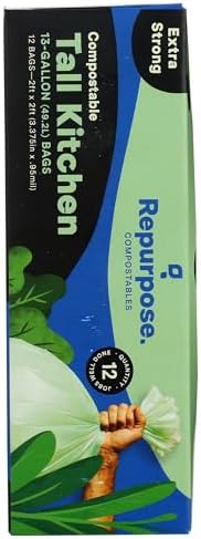 Repurpose, Compostable 13 Gallon Tall Kitchen Bags, 12 Count