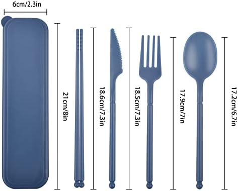 Reusable Utensils Set with Case, Plastic Travel Utensils