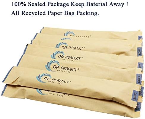 DR PERFECT Natural Bamboo Toothbrush Soft Bristles for Adults Pack of 12