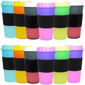 Color Changing Cups, 5 Pack 24oz Plastic Tumblers, Reusable Iced Coffee & Smoothie Cups with Lids and Straws for Parties and Travel (Hot coffee, 12 Pack)