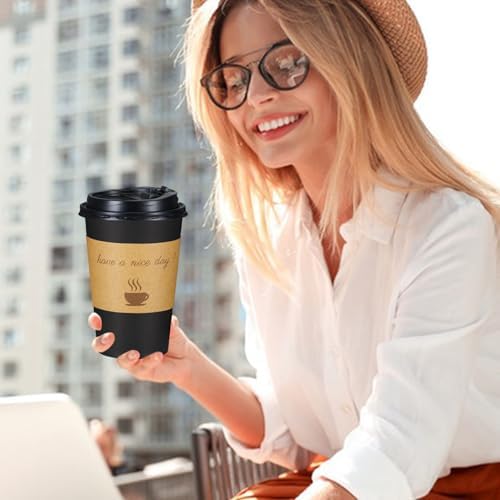 Lamosi 500 Pack 16 oz Coffee Cups, Disposable To Go Paper Cups with Lid