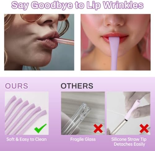 NiHome 6PCS Silicone Anti-Wrinkle Straws Fit for Stanley 40oz 30oz Tumblers