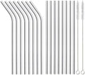 16 Pack of Reusable Stainless Steel Metal Straws