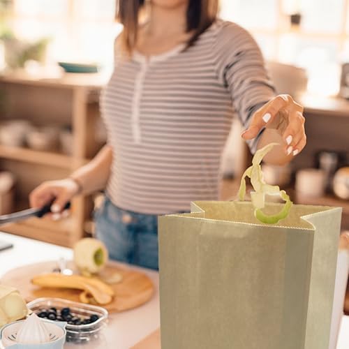 Kitchen Food Waste Bags, Compostable Paper Garbage Bag, Recycling Paper Trash Bag for Dry Rubbish, Plastic Free (50 Count (Pack of 1))