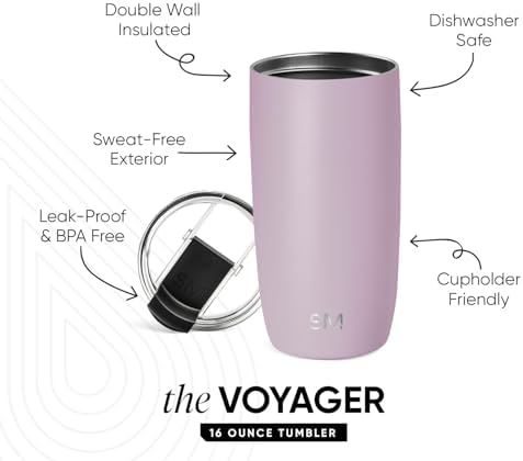 Simple Modern Travel Coffee Mug with Lid | 16oz | Lavender