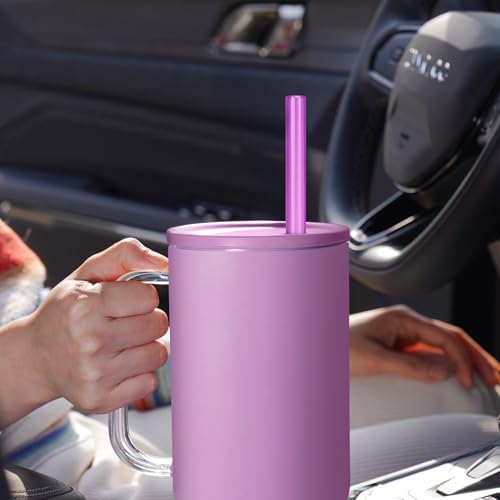 NiHome 12-Pack Plastic Reusable Straws Fit for Stanley 40 30 64 oz Tumbler