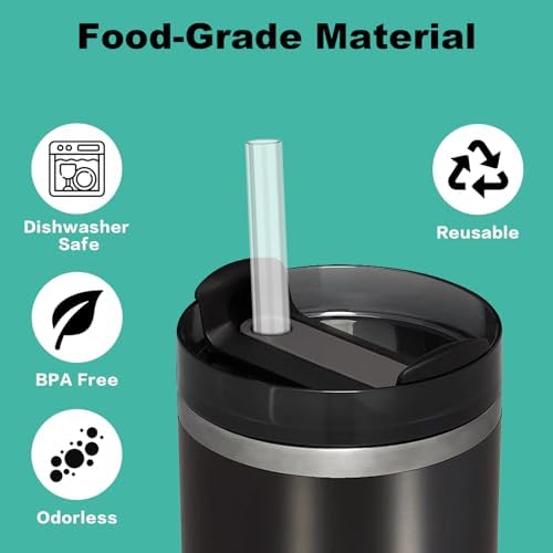 6 PCS Replacement Straws for Stanley|Owala|Simple Modern 40oz 30oz Tumbler, Reusable Clear Drinking Straws with Cleaning Brush for Stanley Cup Accessorie，BPA Free, Dishwasher Safe