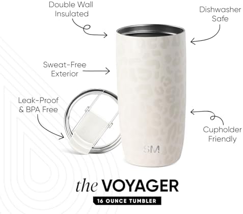 Simple Modern Travel Coffee Mug with Lid | 16oz | Leopard
