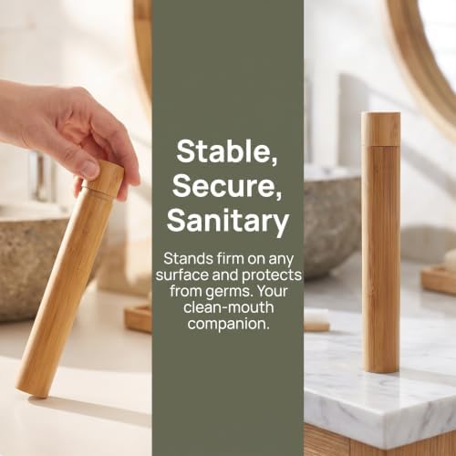 4PCS Travel Bamboo Toothbrush Case - Empty Portable Reusable Toothbrush Tube with Cover for Travel Trip Camping - Personal Tools Container Holder Organizer