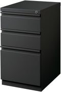 Hirsh HL10000 Series Metal Mobile Pedestal File Cabinet with 3-Drawer Box/Box/File Drawer, Hidden Casters, Counterweights, Core-Removable Lock, Pre-Assembled, Commercial Grade in Charcoal