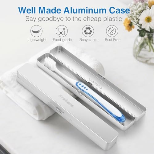 Toothbrush Travel Case Aluminum, Manual Tooth Brush Holder for Traveling