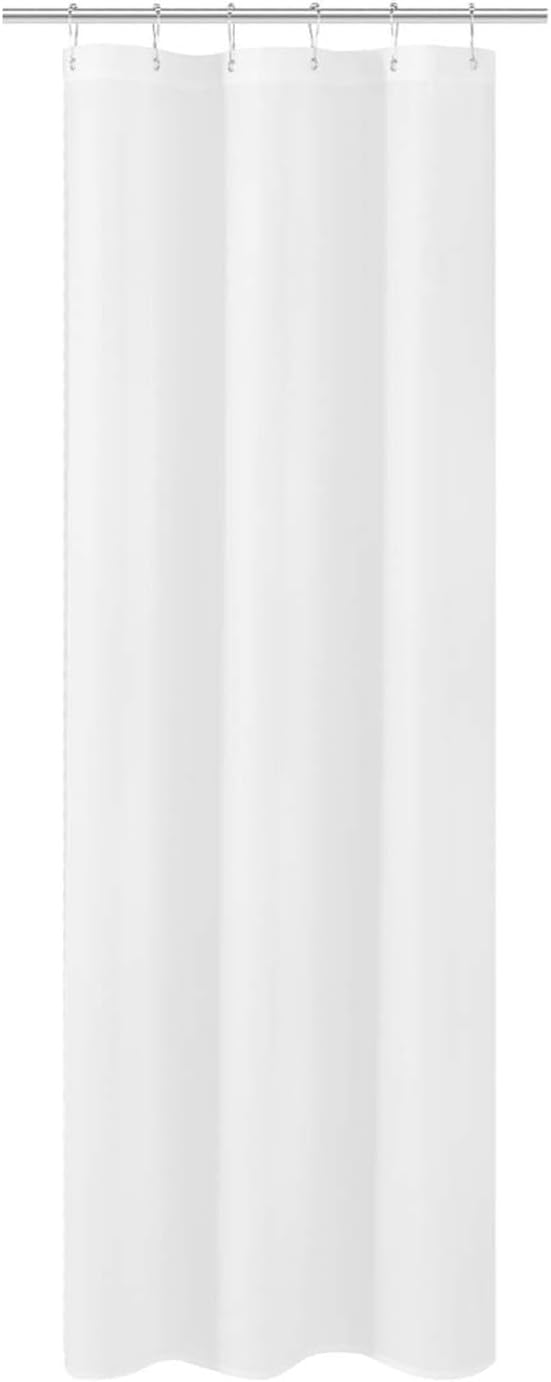 N&Y HOME Small Stall Shower Curtain Liner Fabric 32" W x 72" L inch Narrow Size, Hotel Quality, Washable, Water Repellent, White Bathroom Curtains with Grommets, 32x72
