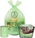 3 Gallon Compostable Trash Bags with Handle-Tie, Thick 0.67 Mil, 11.36 Liter, 80 Bags, Small Kitchen Food Scrap Waste Bag, ASTM D6400, US BPI and OK Compost Home Certified