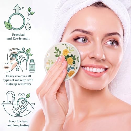 Fanfanwin 24 Pcs Reusable Makeup Remover Pads 4" Microfiber Makeup Cloths
